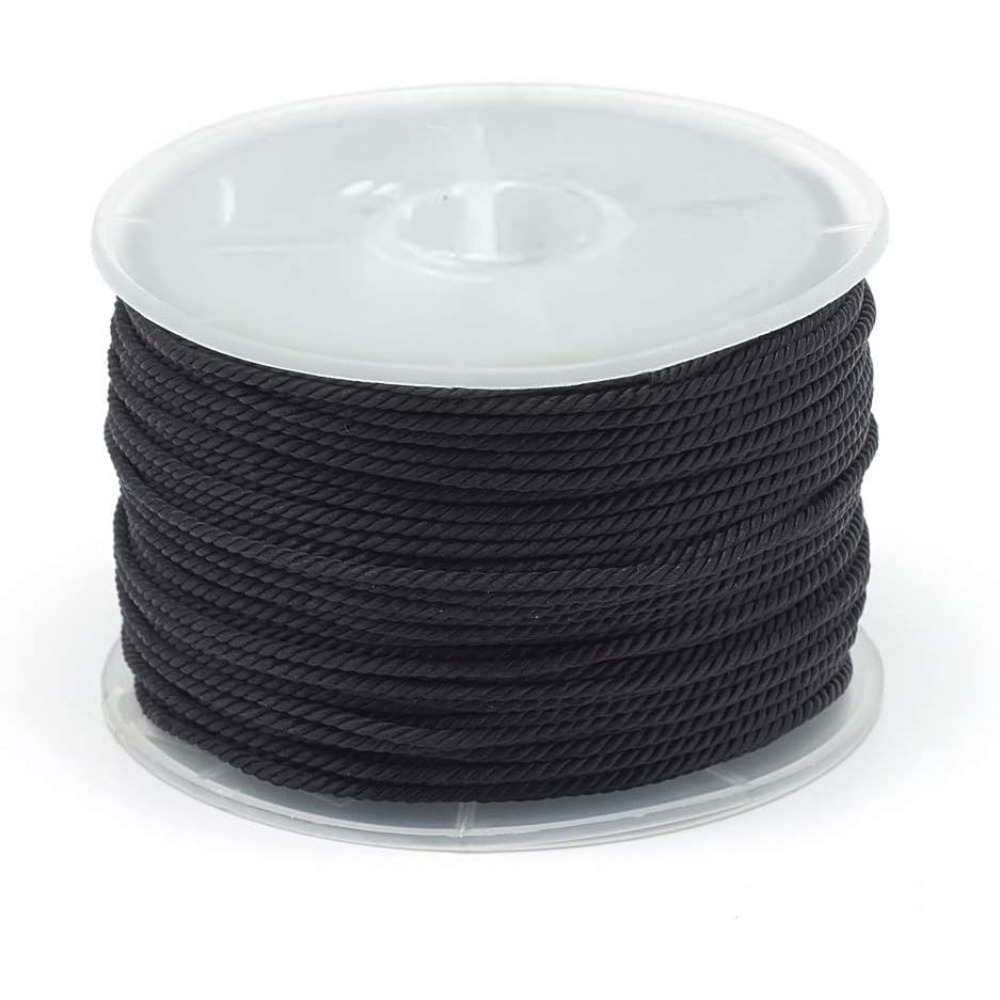 Cord Trim Twisted - 54ヤード 1.5mm ツイストクラフトナイロンロープ デコレーショントリムコード 多目的ユーティリティナイロン糸コード ジュエリー製作、結び目、ロザリオ用