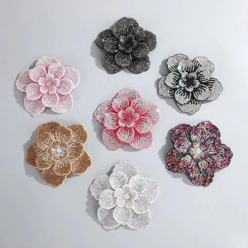 1個入り 3Dカメリア ラインストーンフラワーパッチ DIY - Embellish Craft のレビューと価格