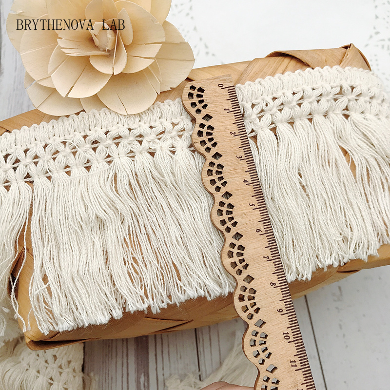 10 ヤード/ロットベージュ 6 センチメートル/8 センチ - Fringe Ribbon Sewing のレビューと価格