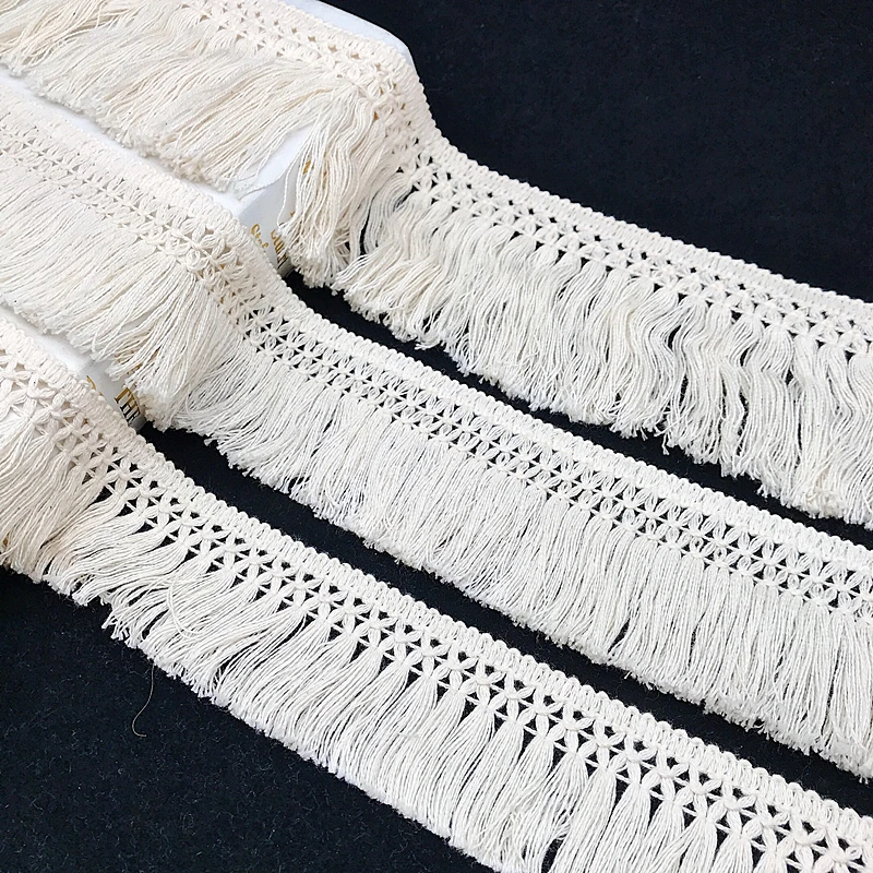10 ヤード/ロットベージュ 6 センチメートル/8 センチ - Fringe Ribbon Sewing のレビューと価格