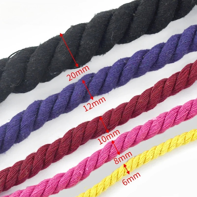 5M 5-20mm コットンツイストロープ 靴紐 コード パ - Cord Trim Twisted のレビューと価格